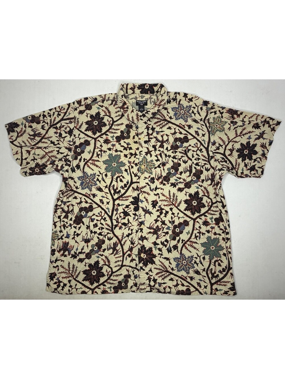 Vintage Polo Ralph Lauren XL Caldwell Camp Loop Collar Floral Hawaiian Shirt P27